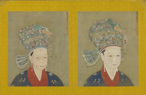 國寶 宋代后半身像冊 (右幅宋高宗后半身像；左幅宋孝宗后半身像) 